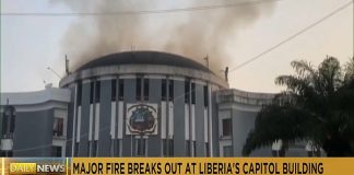 Liberia’s parliament building catches fire as protests enter a second day Liberia's parliament building catches fire as protests enter a second day